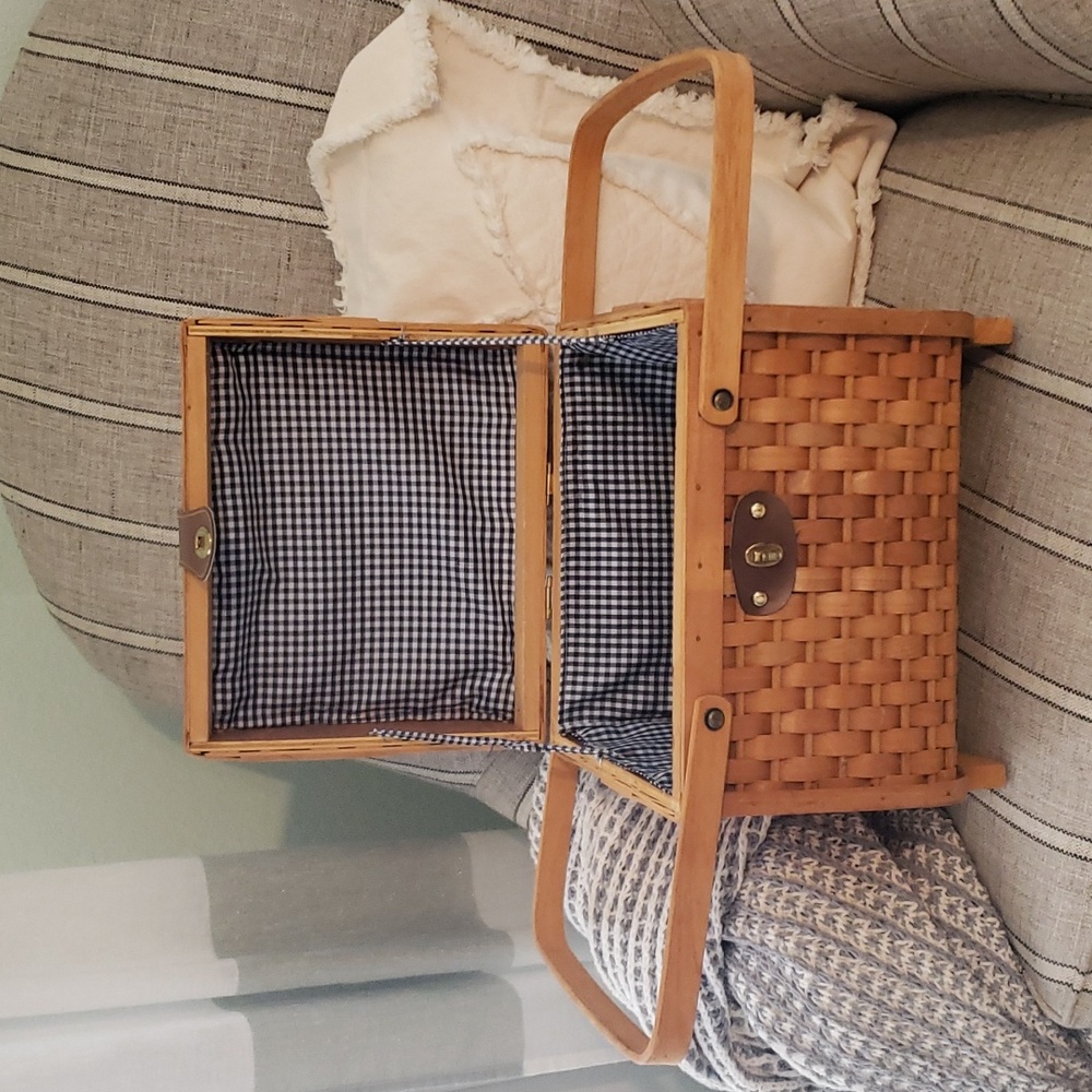 Adorable Wooden Picnic Basket